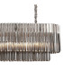 Poland 180 x 40cm Linear Pendant 9 Light E14 Polished Nickel/Smoked Sculpted Glass Item Weight: 47kg-8