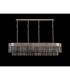 Poland 180 x 40cm Linear Pendant 9 Light E14 Polished Nickel/Smoked Sculpted Glass Item Weight: 47kg-9
