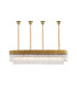 Poland 180 x 40cm Linear Pendant Bell Cup 9 Light E14 Brass/Clear Sculpted Glass Item Weight: 44kg-1