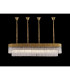 Poland 180 x 40cm Linear Pendant Bell Cup 9 Light E14 Brass/Clear Sculpted Glass Item Weight: 44kg-3