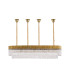 Poland 180 x 40cm Linear Pendant Bell Cup 9 Light E14 Brass/Clear Sculpted Glass Item Weight: 44kg-4
