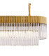 Poland 180 x 40cm Linear Pendant Bell Cup 9 Light E14 Brass/Clear Sculpted Glass Item Weight: 44kg-8