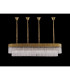 Poland 180 x 40cm Linear Pendant Bell Cup 9 Light E14 Brass/Clear Sculpted Glass Item Weight: 44kg-9