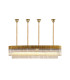 Poland 180 x 40cm Linear Pendant Bell Cup 9 Light E14 Brass/Cognac Sculpted Glass Item Weight: 44kg-1