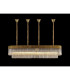 Poland 180 x 40cm Linear Pendant Bell Cup 9 Light E14 Brass/Cognac Sculpted Glass Item Weight: 44kg-3