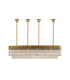 Poland 180 x 40cm Linear Pendant Bell Cup 9 Light E14 Brass/Cognac Sculpted Glass Item Weight: 44kg-4