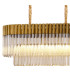 Poland 180 x 40cm Linear Pendant Bell Cup 9 Light E14 Brass/Cognac Sculpted Glass Item Weight: 44kg-5