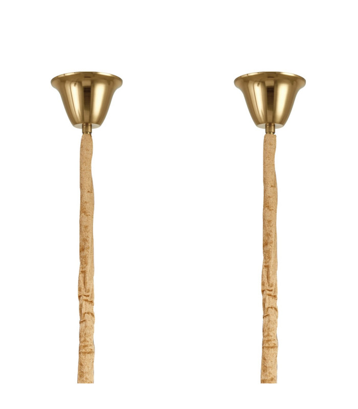 Poland 180 x 40cm Linear Pendant Bell Cup 9 Light E14 Brass/Cognac Sculpted Glass Item Weight: 44kg-6