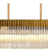 Poland 180 x 40cm Linear Pendant Bell Cup 9 Light E14 Brass/Cognac Sculpted Glass Item Weight: 44kg-7
