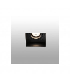 Black Tiltable square recessed Downlight Trimless, GU10 - 1