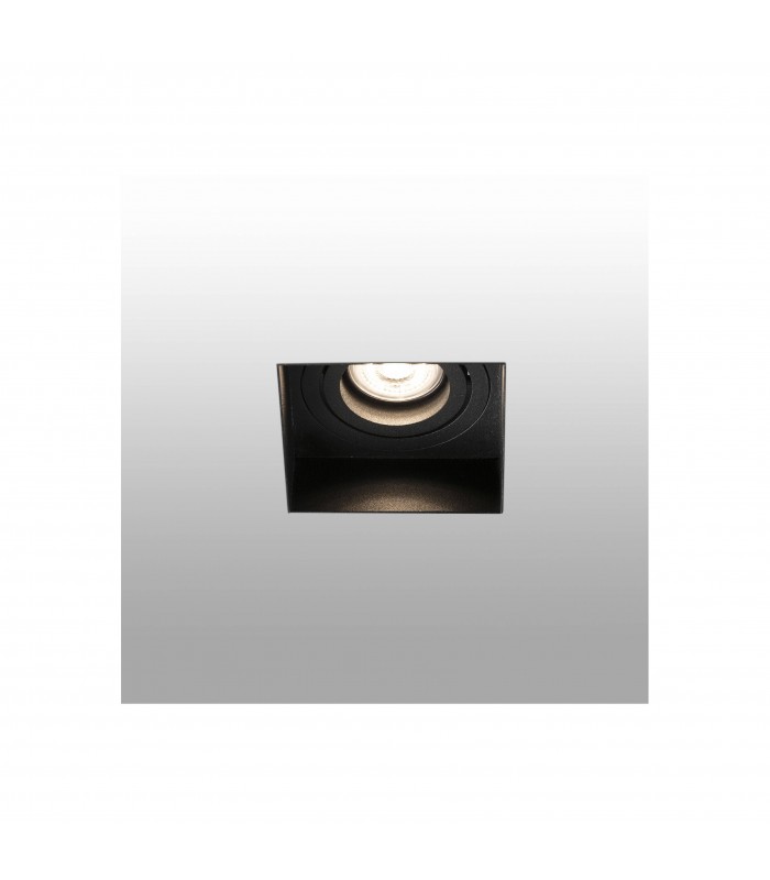 Black Tiltable square recessed Downlight Trimless, GU10 - 1
