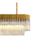 Poland 180 x 40cm Linear Pendant Bell Cup 9 Light E14 Brass/Cognac Sculpted Glass Item Weight: 44kg-8