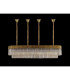 Poland 180 x 40cm Linear Pendant Bell Cup 9 Light E14 Brass/Cognac Sculpted Glass Item Weight: 44kg-9