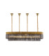 Poland 180 x 40cm Linear Pendant Bell Cup 9 Light E14 Brass/Smoked Sculpted Glass Item Weight: 44kg-1