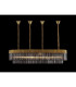 Poland 180 x 40cm Linear Pendant Bell Cup 9 Light E14 Brass/Smoked Sculpted Glass Item Weight: 44kg-3
