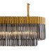 Poland 180 x 40cm Linear Pendant Bell Cup 9 Light E14 Brass/Smoked Sculpted Glass Item Weight: 44kg-8