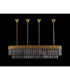 Poland 180 x 40cm Linear Pendant Bell Cup 9 Light E14 Brass/Smoked Sculpted Glass Item Weight: 44kg-9