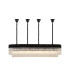 Poland 180 x 40cm Linear Pendant Bell Cup 9 Light E14 Matt Black/Clear Sculpted Glass Item Weight: 44kg-1