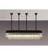 Poland 180 x 40cm Linear Pendant Bell Cup 9 Light E14 Matt Black/Clear Sculpted Glass Item Weight: 44kg-3
