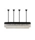Poland 180 x 40cm Linear Pendant Bell Cup 9 Light E14 Matt Black/Clear Sculpted Glass Item Weight: 44kg-4