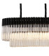 Poland 180 x 40cm Linear Pendant Bell Cup 9 Light E14 Matt Black/Clear Sculpted Glass Item Weight: 44kg-5
