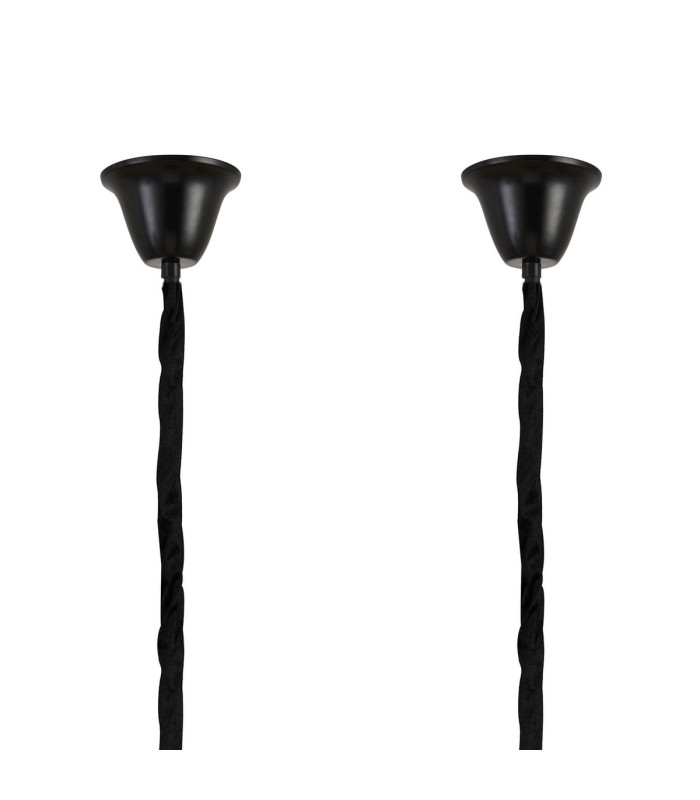 Poland 180 x 40cm Linear Pendant Bell Cup 9 Light E14 Matt Black/Clear Sculpted Glass Item Weight: 44kg-6