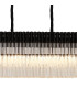 Poland 180 x 40cm Linear Pendant Bell Cup 9 Light E14 Matt Black/Clear Sculpted Glass Item Weight: 44kg-7