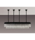 Poland 180 x 40cm Linear Pendant Bell Cup 9 Light E14 Matt Black/Clear Sculpted Glass Item Weight: 44kg-9