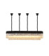 Poland 180 x 40cm Linear Pendant Bell Cup 9 Light E14 Matt Black/Cognac Sculpted Glass Item Weight: 44kg-1