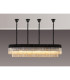 Poland 180 x 40cm Linear Pendant Bell Cup 9 Light E14 Matt Black/Cognac Sculpted Glass Item Weight: 44kg-3
