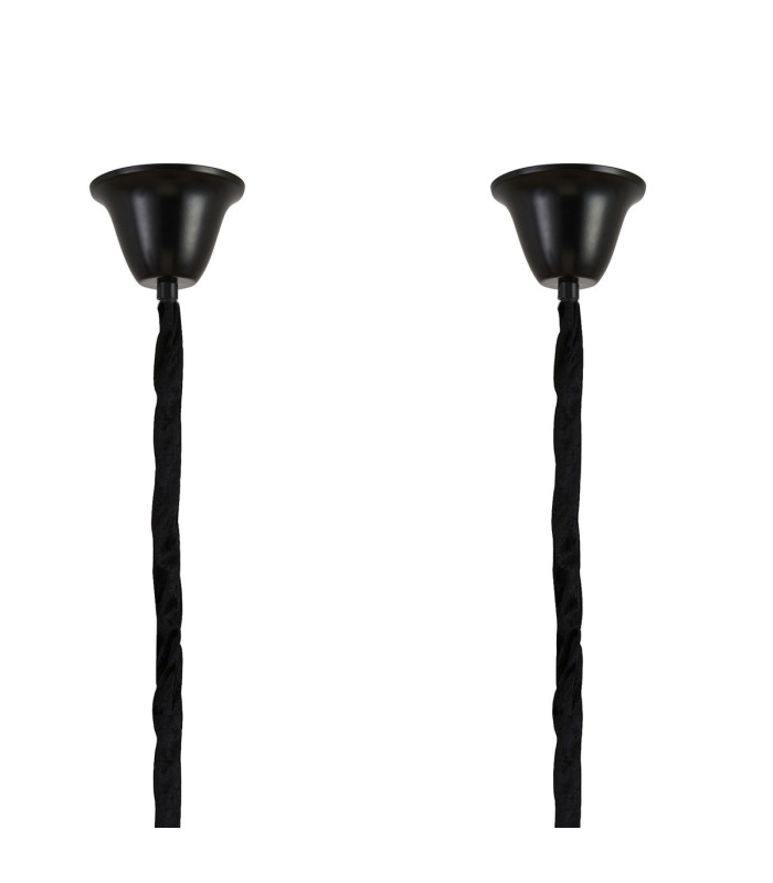 Poland 180 x 40cm Linear Pendant Bell Cup 9 Light E14 Matt Black/Cognac Sculpted Glass Item Weight: 44kg-6