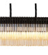 Poland 180 x 40cm Linear Pendant Bell Cup 9 Light E14 Matt Black/Cognac Sculpted Glass Item Weight: 44kg-7