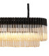 Poland 180 x 40cm Linear Pendant Bell Cup 9 Light E14 Matt Black/Cognac Sculpted Glass Item Weight: 44kg-8