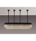 Poland 180 x 40cm Linear Pendant Bell Cup 9 Light E14 Matt Black/Cognac Sculpted Glass Item Weight: 44kg-9