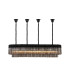Poland 180 x 40cm Linear Pendant Bell Cup 9 Light E14 Matt Black/Smoked Sculpted Glass Item Weight: 44kg-1