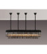 Poland 180 x 40cm Linear Pendant Bell Cup 9 Light E14 Matt Black/Smoked Sculpted Glass Item Weight: 44kg-3