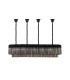 Poland 180 x 40cm Linear Pendant Bell Cup 9 Light E14 Matt Black/Smoked Sculpted Glass Item Weight: 44kg-4