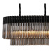 Poland 180 x 40cm Linear Pendant Bell Cup 9 Light E14 Matt Black/Smoked Sculpted Glass Item Weight: 44kg-5