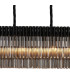 Poland 180 x 40cm Linear Pendant Bell Cup 9 Light E14 Matt Black/Smoked Sculpted Glass Item Weight: 44kg-7