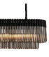 Poland 180 x 40cm Linear Pendant Bell Cup 9 Light E14 Matt Black/Smoked Sculpted Glass Item Weight: 44kg-8