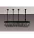 Poland 180 x 40cm Linear Pendant Bell Cup 9 Light E14 Matt Black/Smoked Sculpted Glass Item Weight: 44kg-9