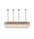 Poland 180 x 40cm Linear Pendant Bell Cup 9 Light E14 Polished Nickel/Clear Sculpted Glass Item Weight: 44kg-1