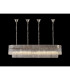 Poland 180 x 40cm Linear Pendant Bell Cup 9 Light E14 Polished Nickel/Clear Sculpted Glass Item Weight: 44kg-3