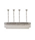 Poland 180 x 40cm Linear Pendant Bell Cup 9 Light E14 Polished Nickel/Clear Sculpted Glass Item Weight: 44kg-4