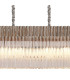 Poland 180 x 40cm Linear Pendant Bell Cup 9 Light E14 Polished Nickel/Clear Sculpted Glass Item Weight: 44kg-7