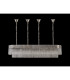 Poland 180 x 40cm Linear Pendant Bell Cup 9 Light E14 Polished Nickel/Clear Sculpted Glass Item Weight: 44kg-9