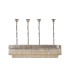 Poland 180 x 40cm Linear Pendant Bell Cup 9 Light E14 Polished Nickel/Cognac Sculpted Glass Item Weight: 44kg-3