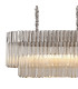 Poland 180 x 40cm Linear Pendant Bell Cup 9 Light E14 Polished Nickel/Cognac Sculpted Glass Item Weight: 44kg-4