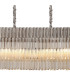 Poland 180 x 40cm Linear Pendant Bell Cup 9 Light E14 Polished Nickel/Cognac Sculpted Glass Item Weight: 44kg-6