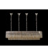 Poland 180 x 40cm Linear Pendant Bell Cup 9 Light E14 Polished Nickel/Cognac Sculpted Glass Item Weight: 44kg-8